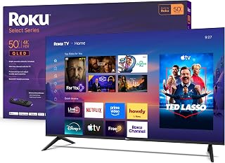 Roku 50-Inch Select Series Smart TV 2026-4K (2160p) QLED TV TV | Flat Screen QLED Television with Voice Remote, Wi-Fi & Bluetooth Headphone Mode - Streaming Live Local News, Sports, & Movies