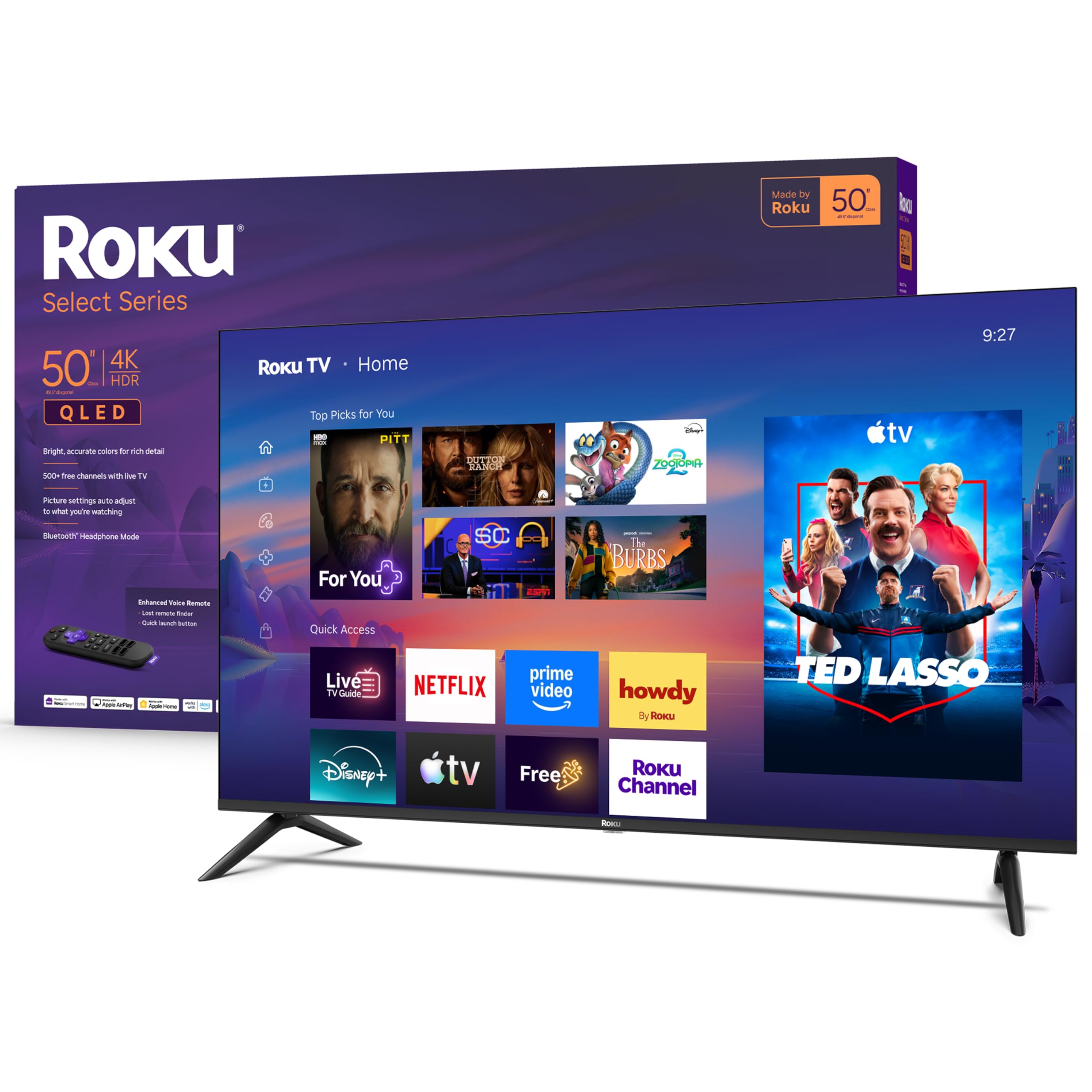 Roku 50-Inch Select Series Smart TV 2026-4K (2160p) QLED TV TV | Flat Screen QLE