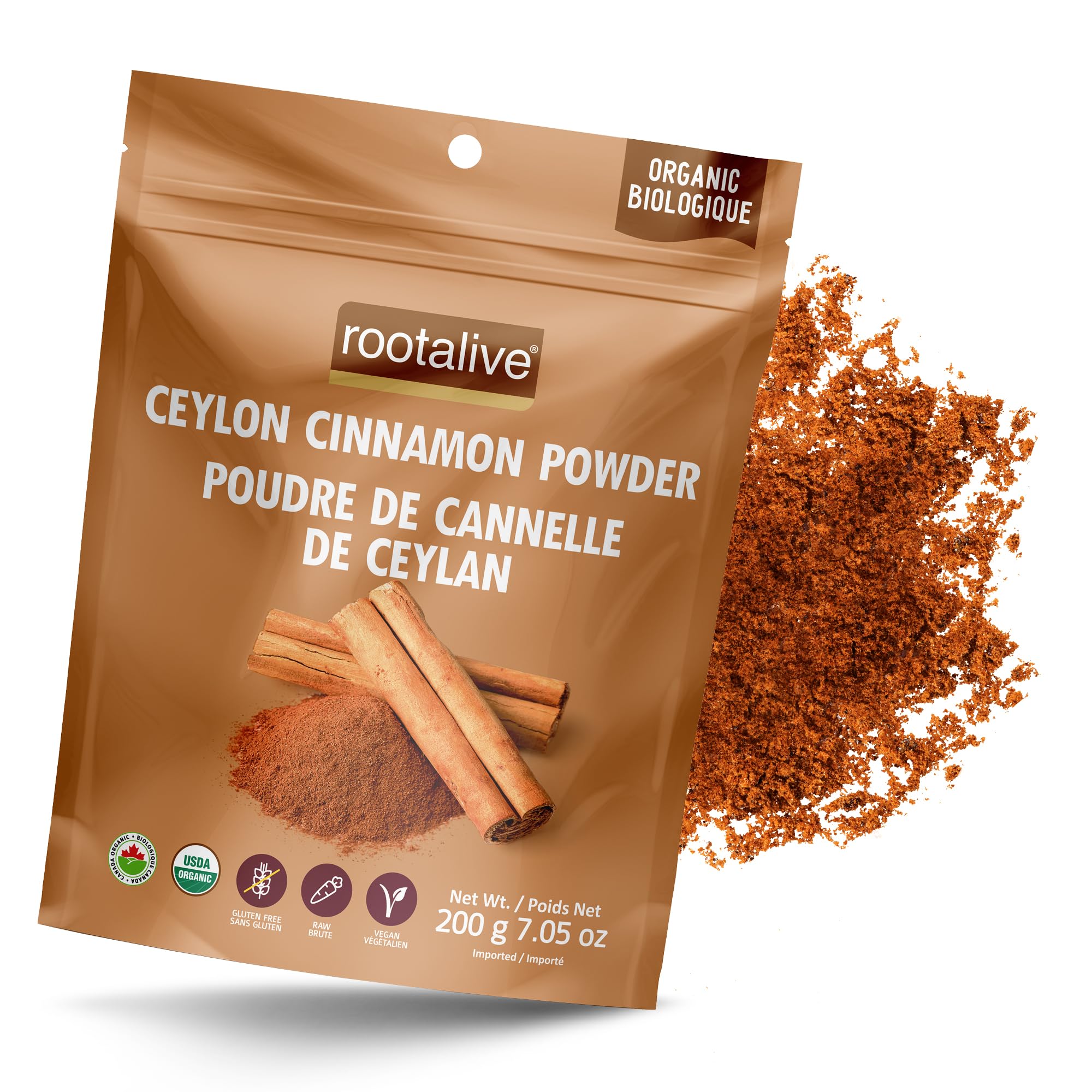Rootalive – Organic Ceylon Cinnamon Powder, Certified True Cinnamon & A Culinary