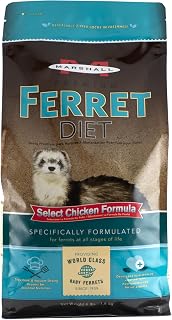 Marshall Select Chicken Formula Premium Ferret Diet – 4 lbs – Supports Digestion, Energy & Muscle Maintenance – Balanced Small Animal Food with Essential Nutrients