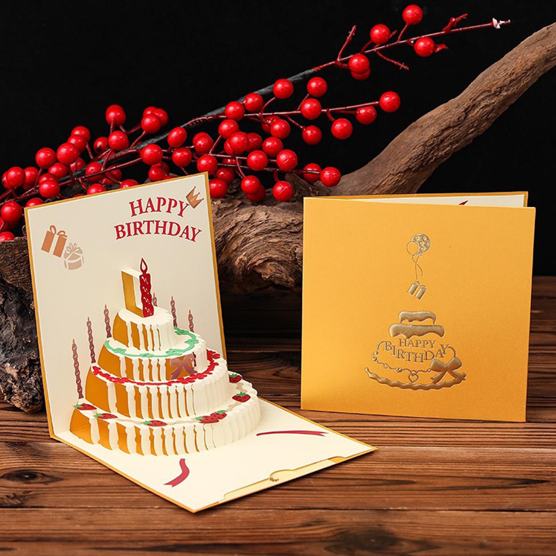 3D Pop Up Birthday Cards Layered Cake Design Men Women Friends Blank Inside with