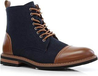 Polar Fox Men's Ankle Dress Boots | Lace-up Casual Fashion Boot Collection | Cap Toe & Plain Toe Styles |