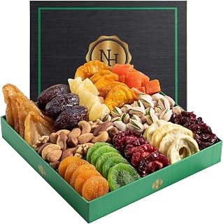 Holiday Dried Fruit & Nuts Gift Basket - Fresh Dried Fruit & Nuts Gift Basket - Food Gift Box for Dad, Him, Husband, Christmas, Father's Day, Mother's Day, Sympathy, Family, Men & Women