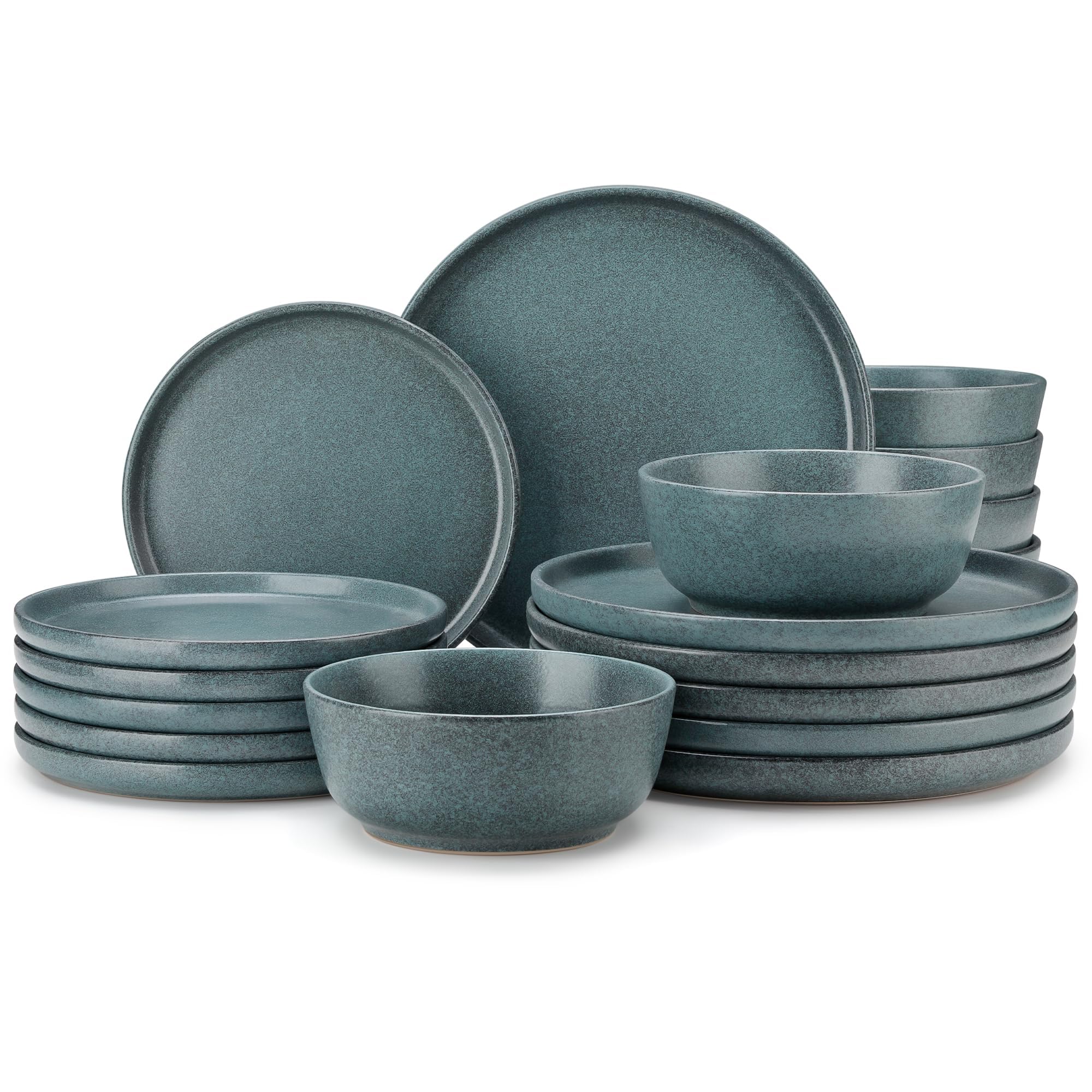 vancasso Plates and Bowls Sets, 18 Pieces Stoneware Dinnerware Set for 6, Cerami