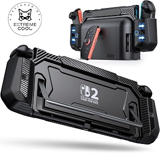 Dockable Case for Nintendo Switch 2,Switch 2 Grip Case with Ergonomic Grip&Pop-up Joy-Con Quick Release,Charging Friendly Protective Cover with 4 Thumb Stick Caps,Hard Shell for Switch 2 Console