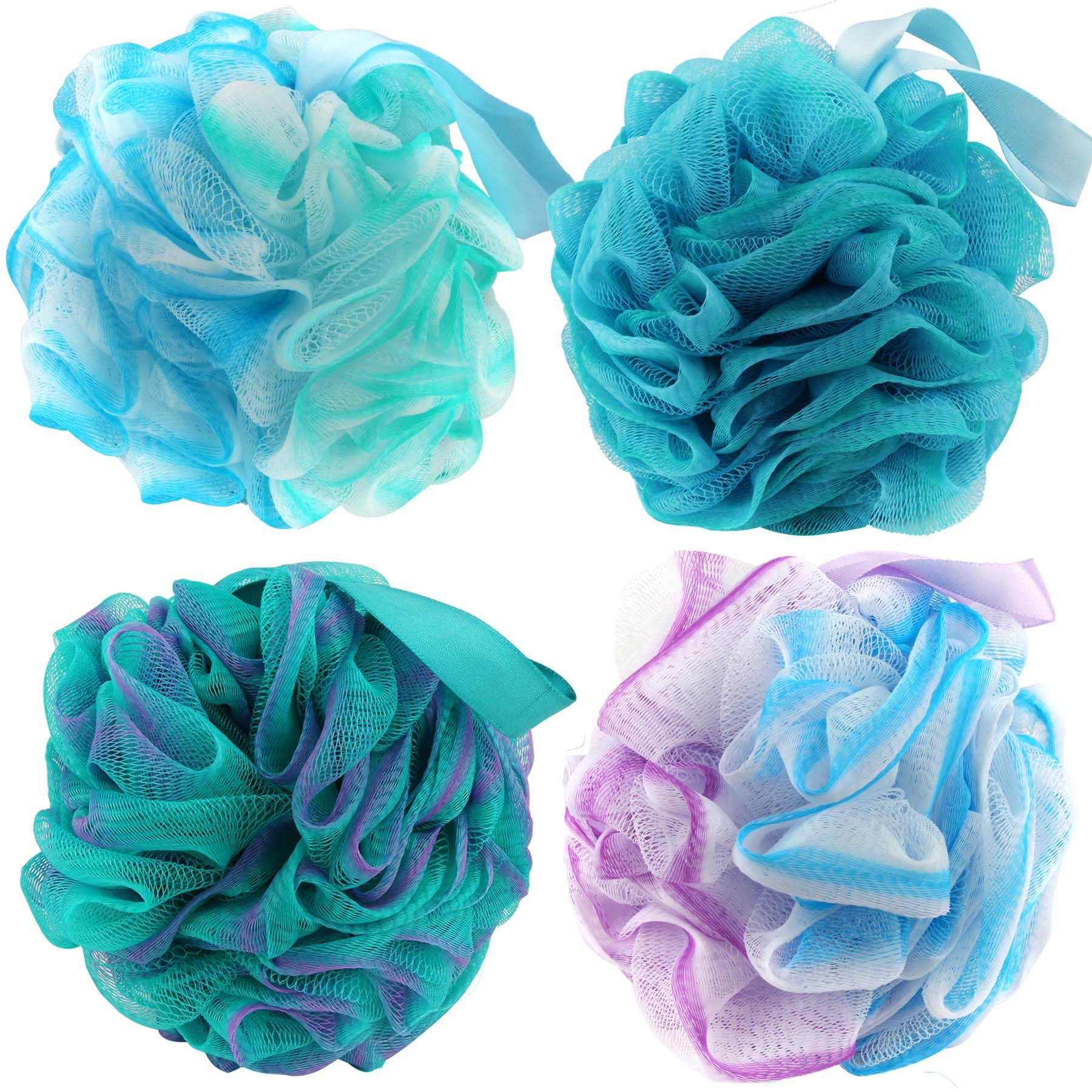Chuya Bath Loofah Sponges 70 Grams Large Size,4 Pack Shower Sponge | Exfoliating