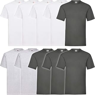 Fruit of the Loom Valueweight T-Shirt, Sizes S - 5XL, Pack of 10, in Various Colours