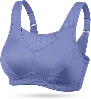 WingsLove Women's Sports Bra High Impact Bra Full Coverage Wirefree Workout Non Padded Ultimate Running Bra Sports Bra Women Plus Size