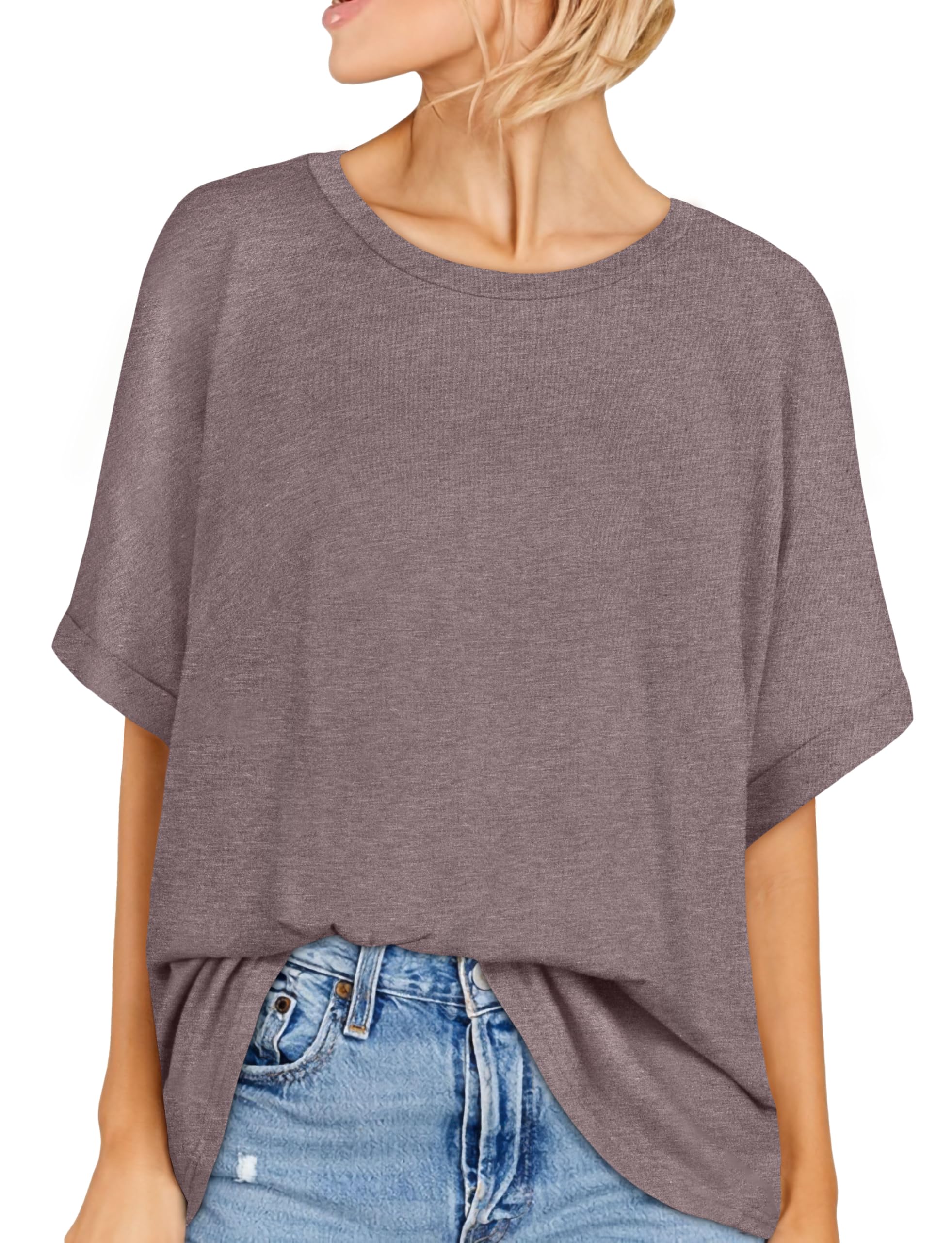 Women's Oversized Crew Neck Short Sleeve T-Shirt
