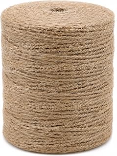 KINGLAKE Natural Jute Twine String 656 Feet 2mm Twine for Crafts Gift Wrapping Christmas Packing String for Arts Decoration, Wedding, Gardening