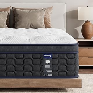 BedStory Firm Queen Mattress 12 Inch, Deep Sleep Cooling Hybrid Mattresses | Premium Bed in a Box, For Extra Hip ＆ Lumbar Support Fiberglass-Free, CertiPUR-US Certified, 365-Night Trial