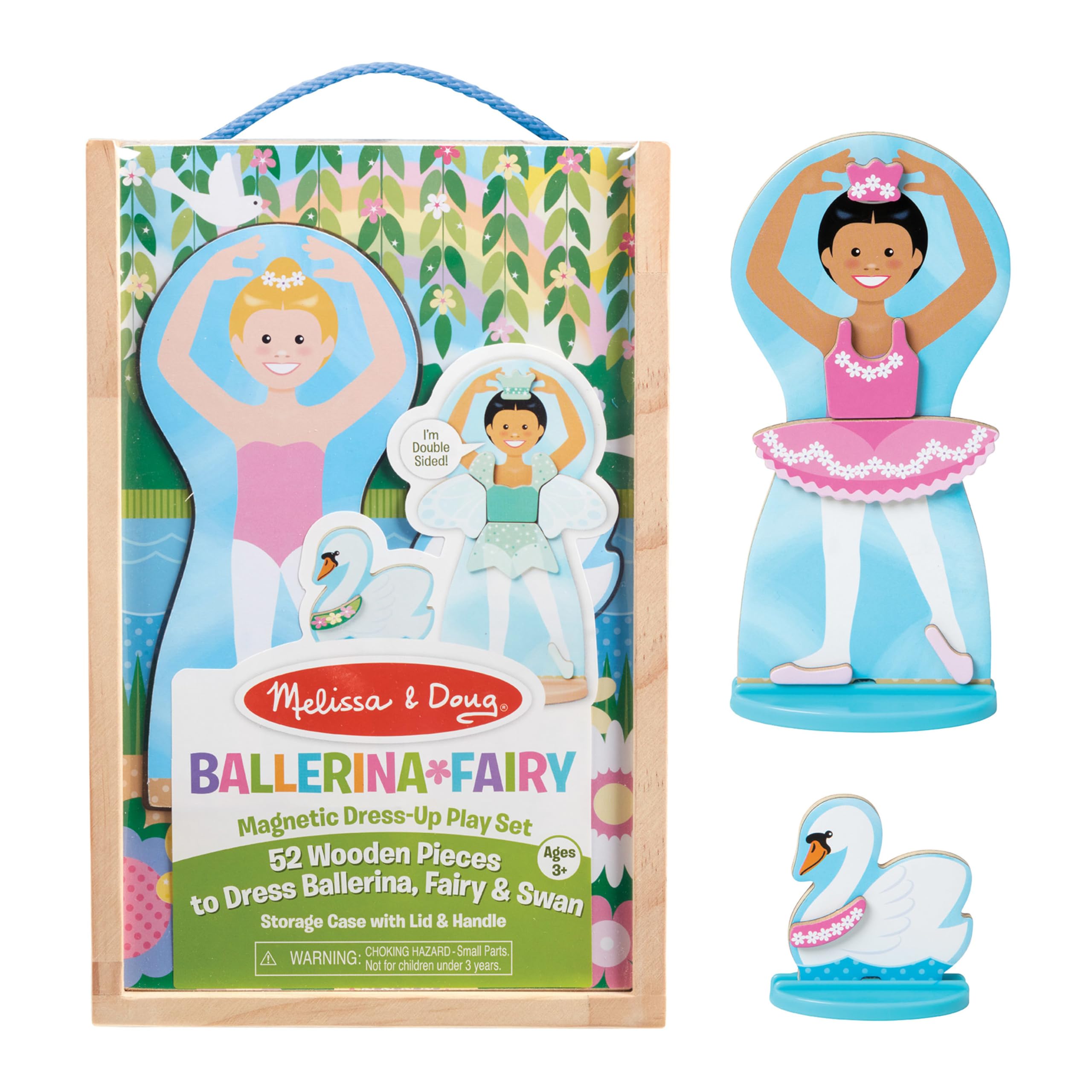 Melissa & Doug Ballerina and Fairy Magnetic Dress-Up Double-Sided Wooden Doll an