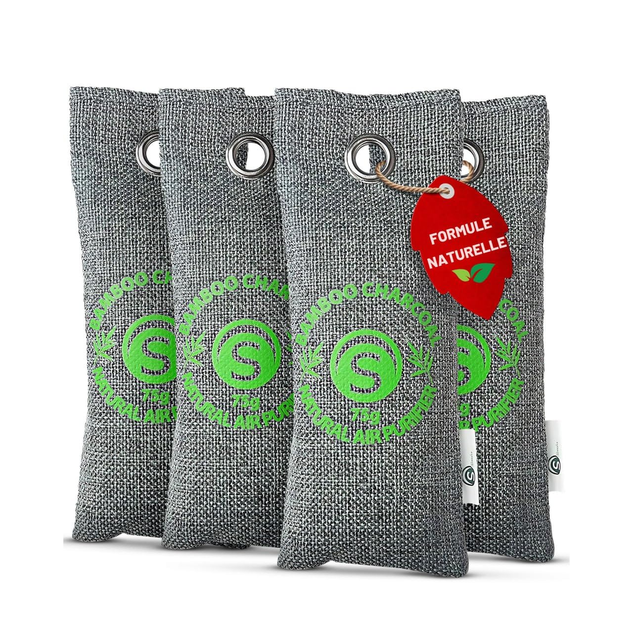 Pack of 4 Activated Carbon Shoe Deodorants – Anti-Odour, Moisture and Sweat – Na