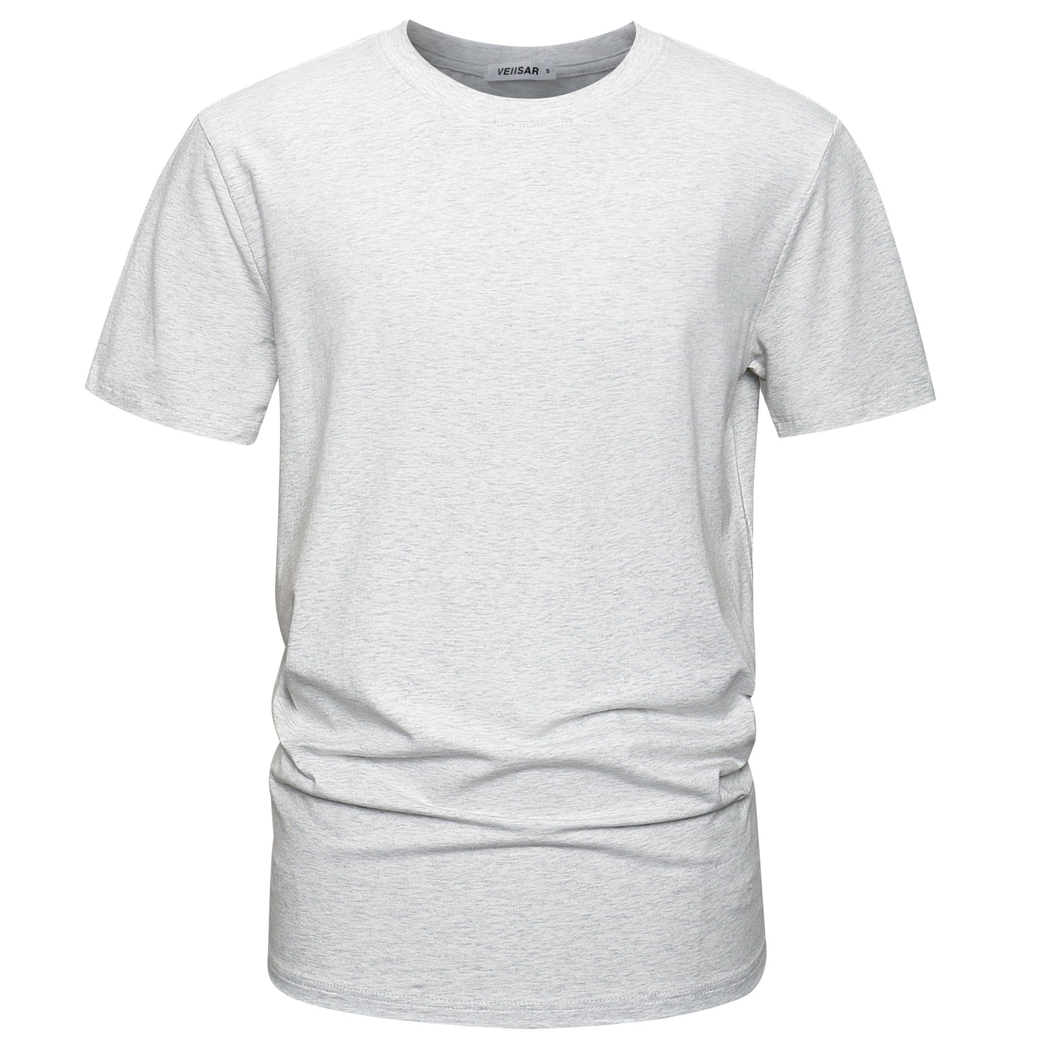 VEIISAR Men's Cotton Stretch T-Shirt, Midweight, Soft & Breathable, for Daily & 