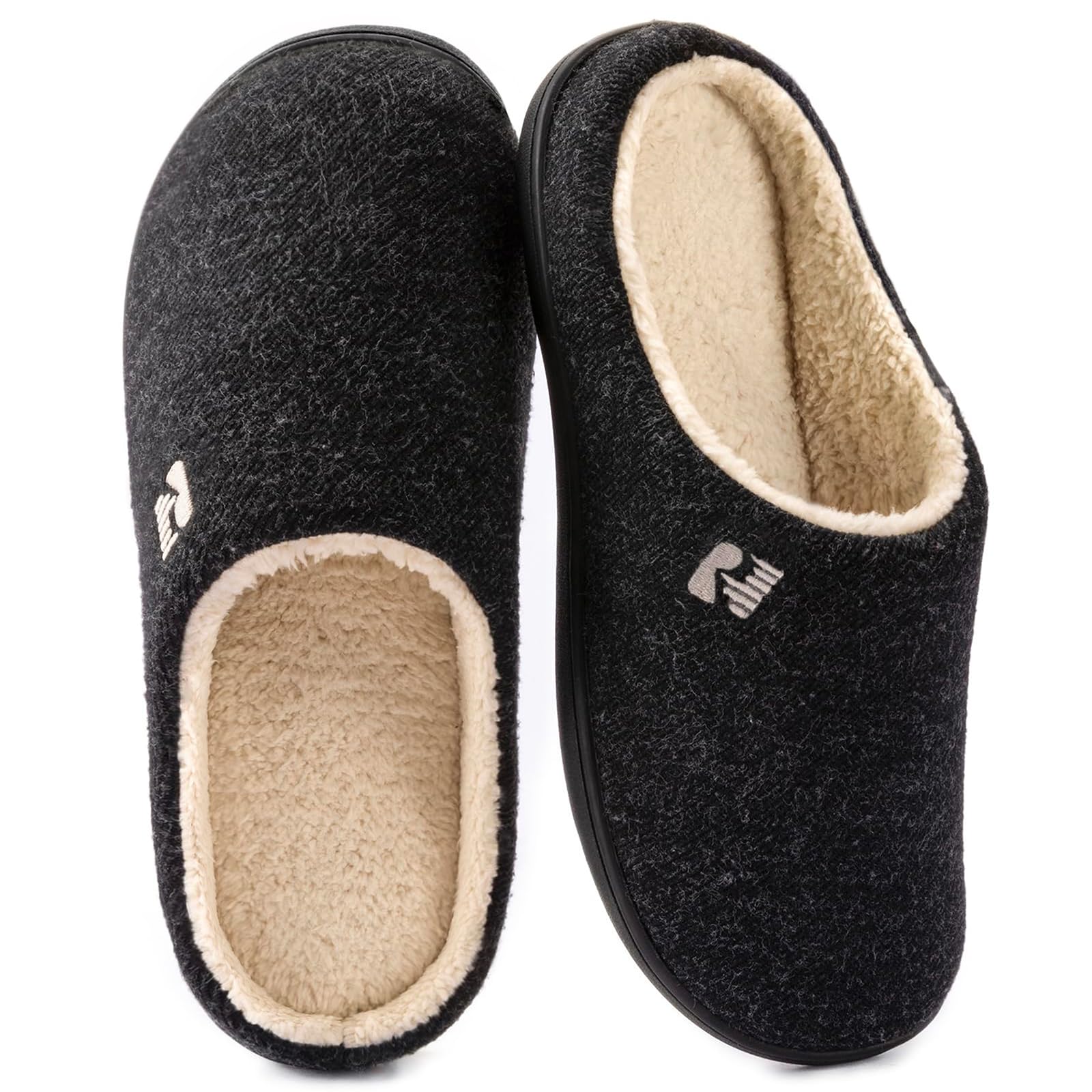 RockDove Men’s Sherpa-Lined Memory Foam Slippers