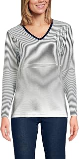 Lands' End Women's Supima Long Sleeve V-Neck Tee