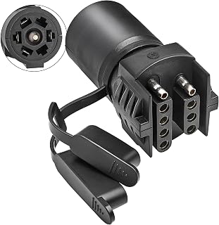 Oyviny 7 Pin Round to 4 and 5 Pin Flat Blade Trailer Adapter, 7 Way to 5 Way Trailer Plug Adapter 2-in-1 Design