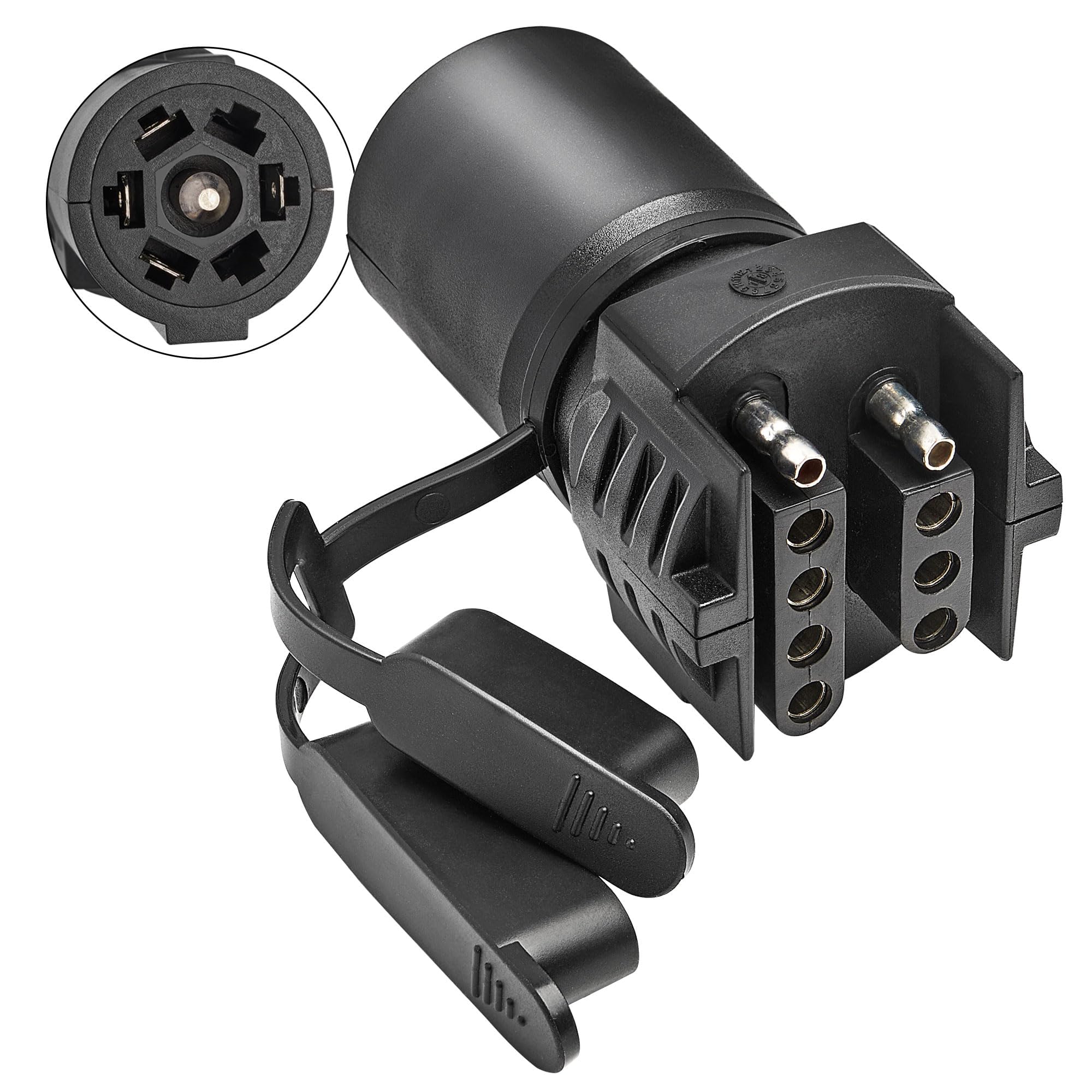 Oyviny 7 Pin Round to 4 and 5 Pin Flat Blade Trailer Adapter, 7 Way to 5 Way Tra