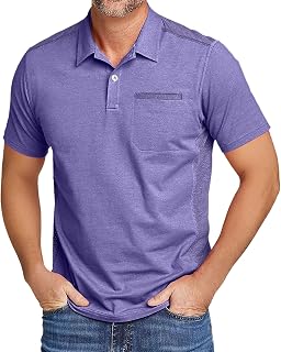 SWISSWELL Polo Shirts for Men with Pocket Short Sleeve Lightweight Performance Golf Shirt Mesh Summer Casual Shirt