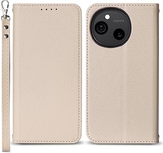 [Hamany] Compatible Aquos Sense10 Case Notebook Type Aquos Sense9 Case Card Storage Smartphone Strap - Apricot Beige