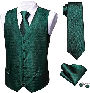 Conjunto de chaleco y corbata para hombre, cuello en V, formal, de cachemira, para boda, fiesta, esmoquin