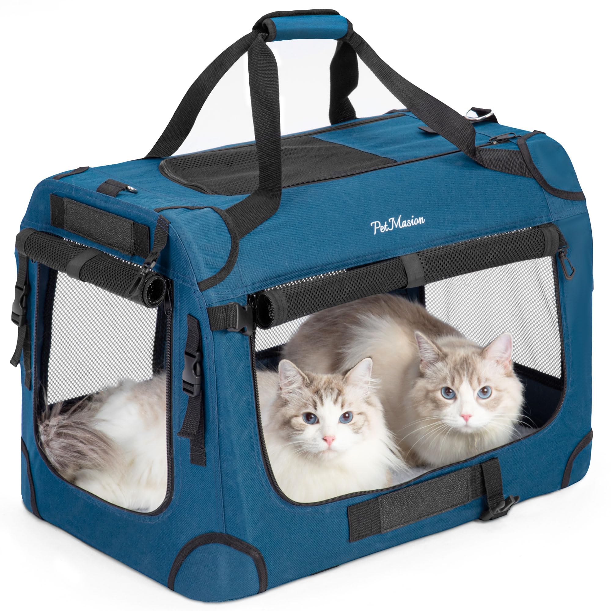 PetMasion Extra Large Cat Carrier for 2 Cats, Collapsible Soft Sided Pet XL Crat