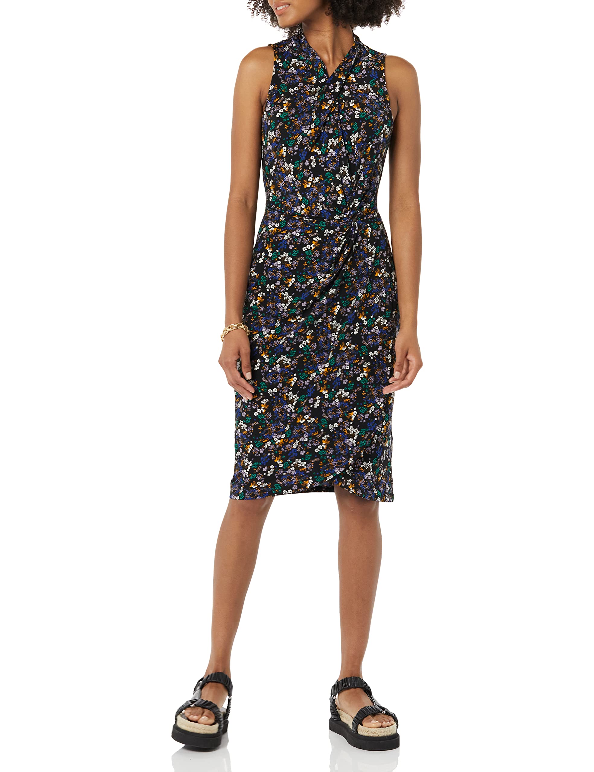 Amazon Essentials Women's Sleeveless Faux Wrap Dress