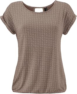 TrendiMax Women's T-Shirt, Short Sleeve Summer Shirt with All-Over Minimal Print, Casual Top, Blouse Tops