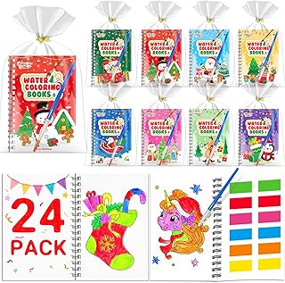 FEREDO KIDS Coloring Books Party Favors - 24 Pack Mini Water Coloring Books for Kids, Loot Bag Fillers Students Classroom Gifts Bulk, No Mess, Screen Free activities, Easy for Toddlers (Christmas)