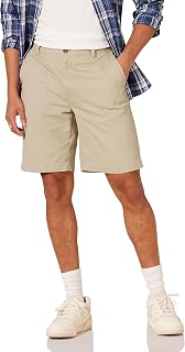 Amazon Essentials Men's Classic-Fit 9" Cotton Twill Chino Shorts with Button-Through Pockets