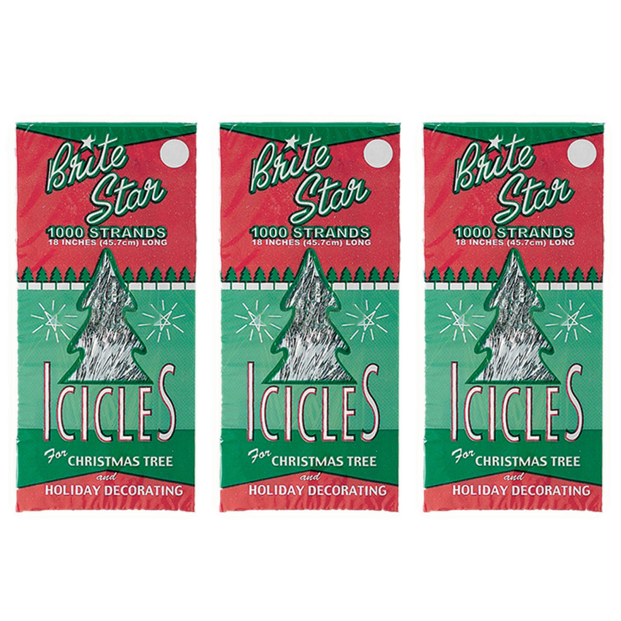 Brite Star Tinsel Icicles (Silver, 3000 Strands)