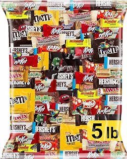 Chocolate Candy Variety Pack 5 lb - Individually Wrapped Fun Size Candy | Milk & Dark Chocolate Assortment, Mini Bars, Bulk Halloween, Goodie Bags, Office Snacks, Party Favors, Assorted Chocolates