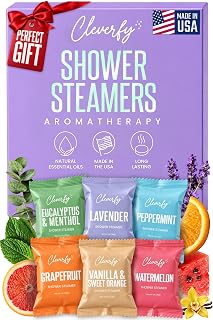Cleverfy Shower Steamers, Stocking Stuffers for Women and Men, 6 Pack | Aromatherapy, Christmas & Birthday Gifts | for Teens, Mom, Adults, Wife, Sister, Best Friend, Kids | Self-Care & Relaxation