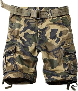 Camo Cargo Shorts for Men Cotton Casual Wild Outdoor Work Relaxed Fit Shorts with Multi-Pocket