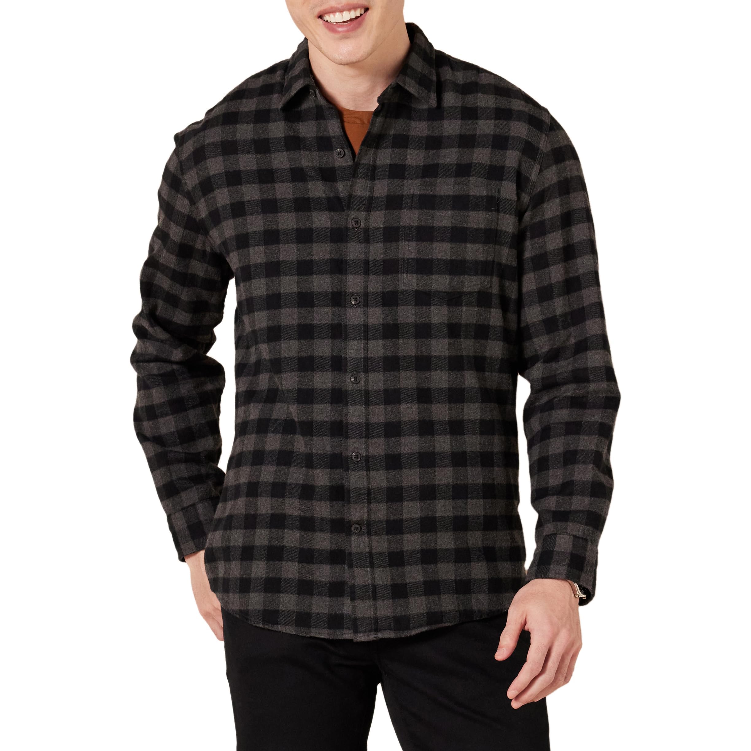 Amazon Essentials Men Long Sleeve Flannel Shirt