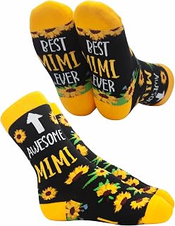InnoBeta Mimi Gifts, Best Mimi Ever Sunflower Crew Socks