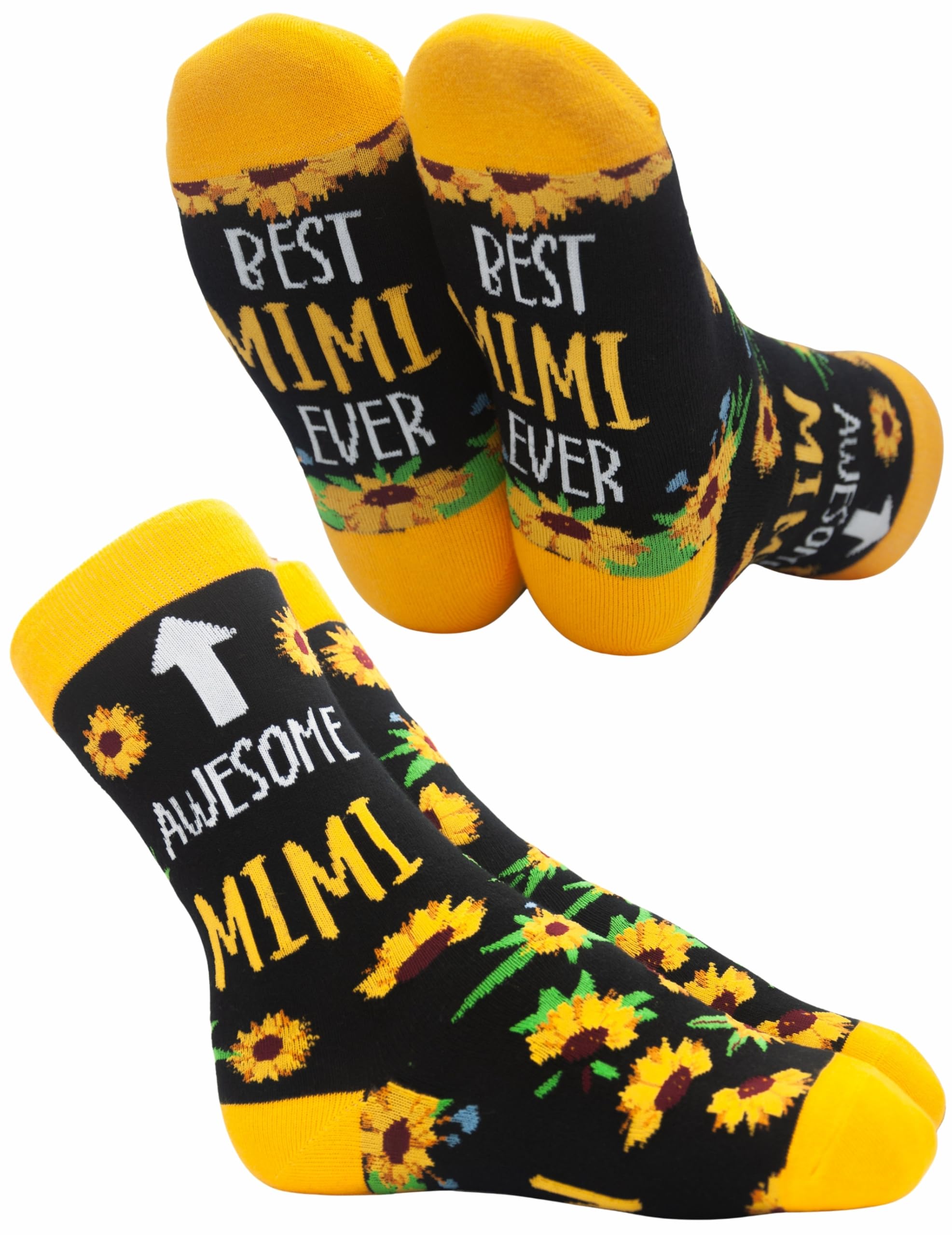InnoBeta Mimi Gifts, Best Mimi Ever Sunflower Crew Socks