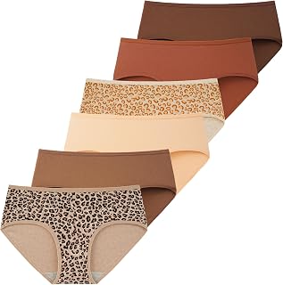 INNERSY 6 Simple Low Rise Panties Soft Cotton Underwear for Women
