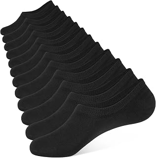 CLOSEMATE 6 Pairs Men's Women's Invisible Socks Summer Cotton Anti-Odour with Breathable Mesh Non-Slip with 3 Silicone Strips Short Low Sports Socks