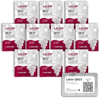 Lalvin QA23 Wine Yeast (10 Pack) - Sold by CAPYBARA Distributors Inc. | Make Wine Cider Mead Kombucha At Home, 5 g Sachets, Saccharomyces cerevisiae