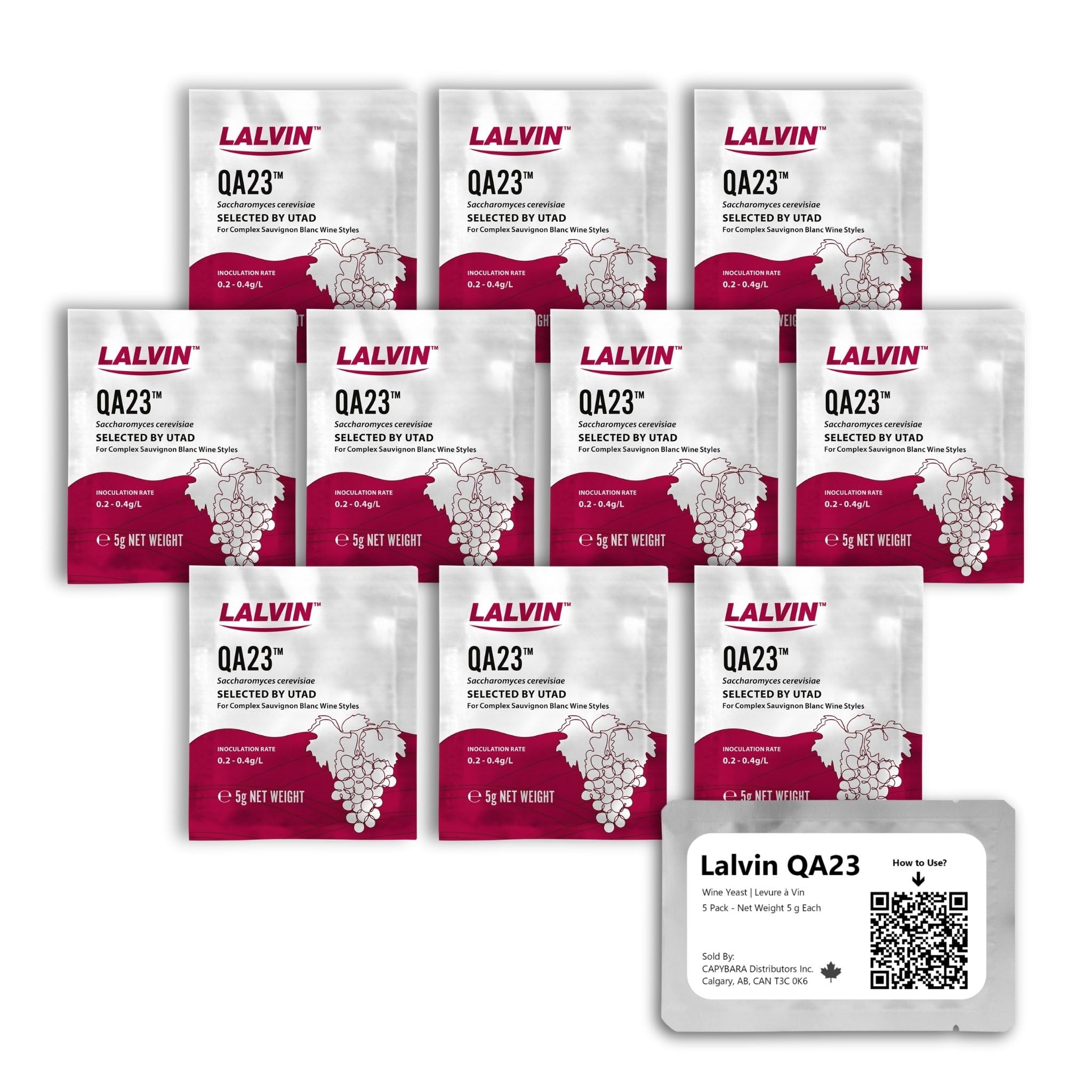 Lalvin QA23 Wine Yeast (10 Pack) - Sold by CAPYBARA Distributors Inc. | Make Win