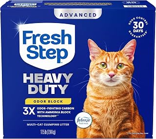 Fresh Step Advanced Heavy Duty Multi Cat Clumping Cat Litter, 17.5 lb. | Heavy Duty, Odor Control, 3X Odor-Eliminating Carbon, Ammonia Block Technology, Compatible with Most Auto Litter Boxes