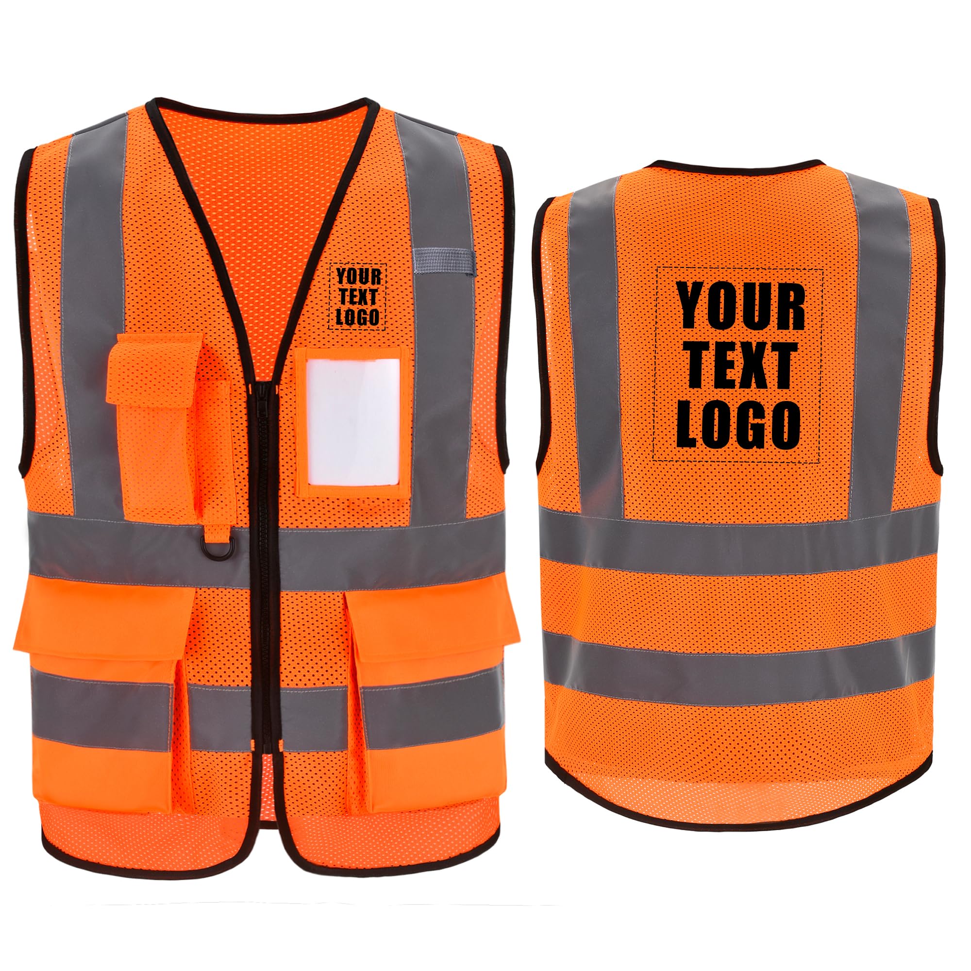 High Vis Safety Vest Reflective Strips, Multi-Pocket Design, Available in Yellow