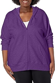 JUST MY SIZE womens Just My Size Zip-up Fleece Women's Hoodie, Ecosmart Hooded Sweatshirt, Plus Size