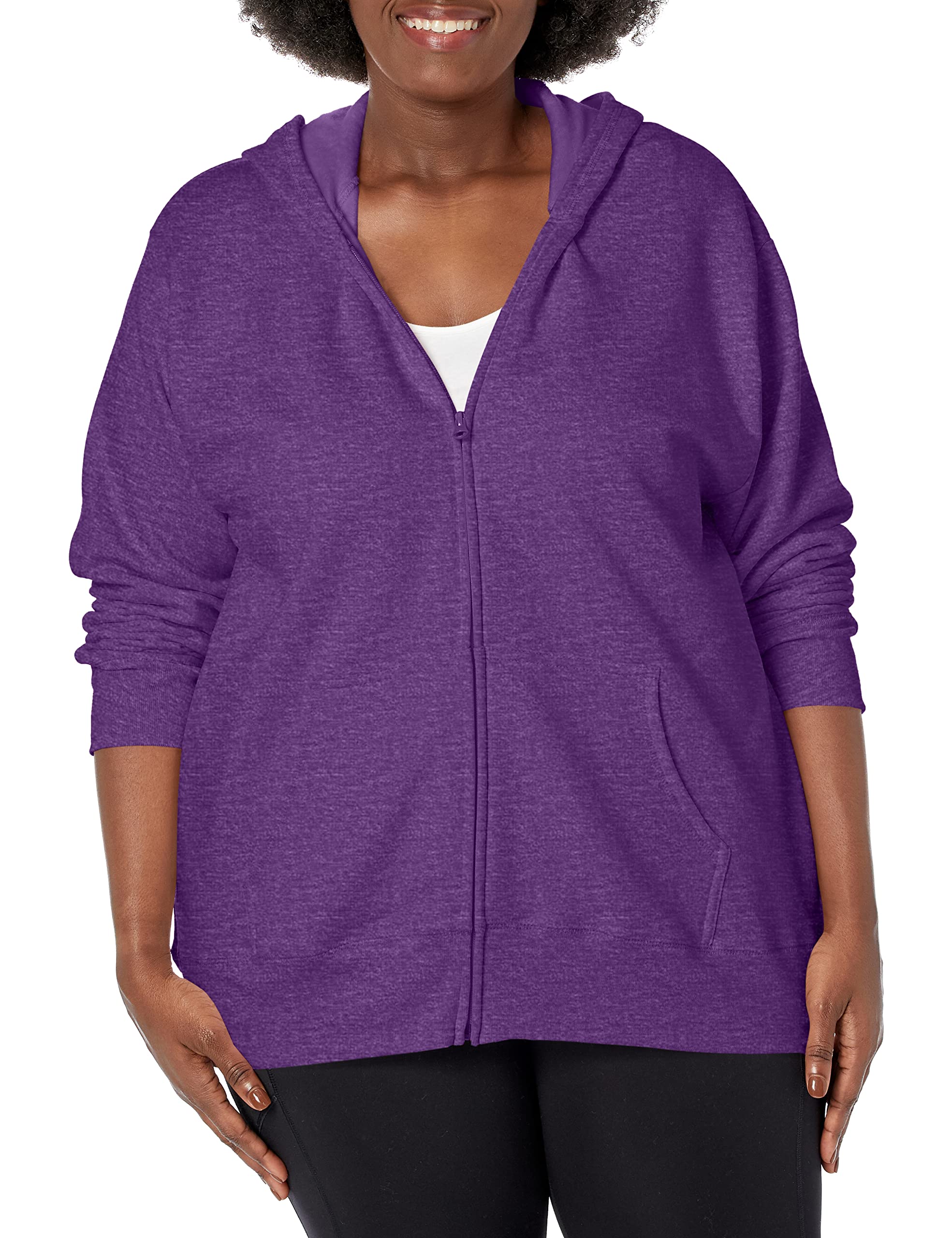 Just My Size Women's Plus-Size Full Zip Fleece Hoodie