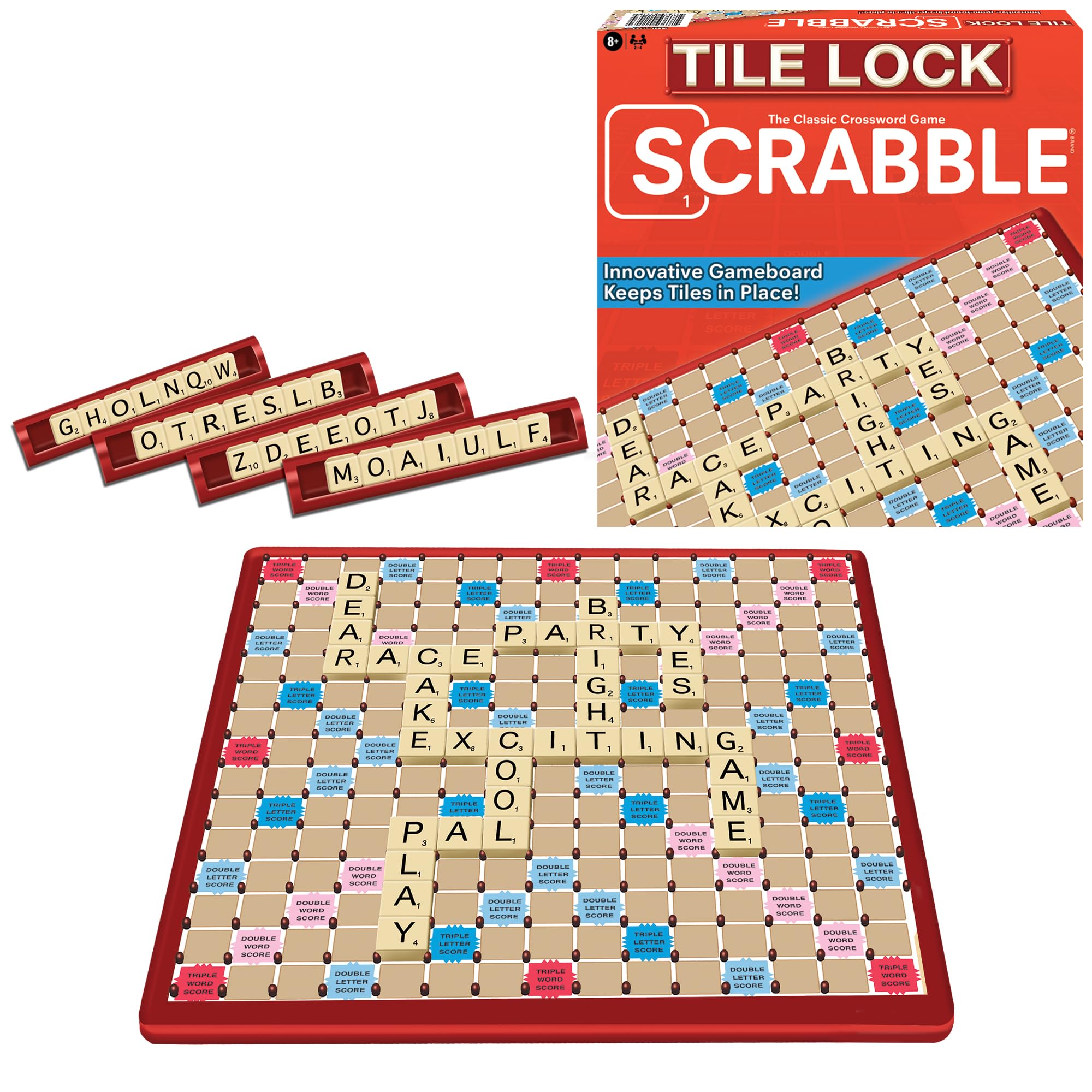 Winning Moves Tile Lock Scrabble Game | For 2 to 4 Players, Ages 8+