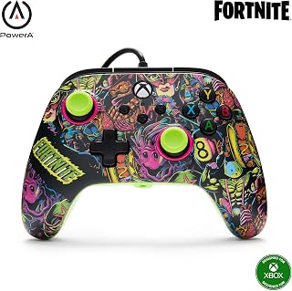 PowerA Advantage Wired Controller for Xbox Series X|S - Fortnite Glow, gamepad, hall effect thumbsticks, gaming controller, USB-C, Works with Xbox One, Officially Licensed