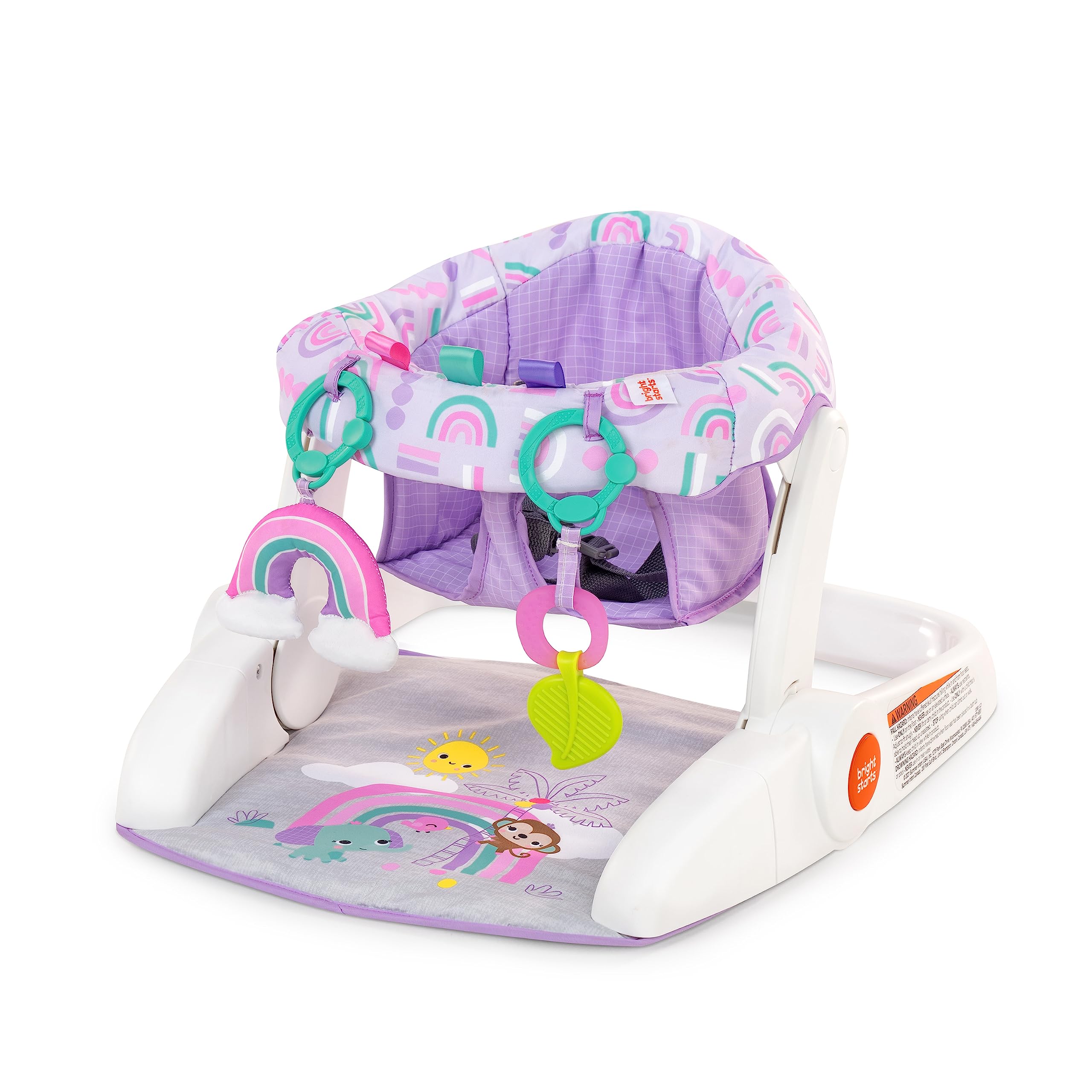 Bright Starts Learn-to-Sit Baby Floor Seat, 2-Positions Grow with Infant, Portab