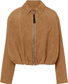 Women's Denim Bomber Jacket Draped Zip Up Jean Jackets