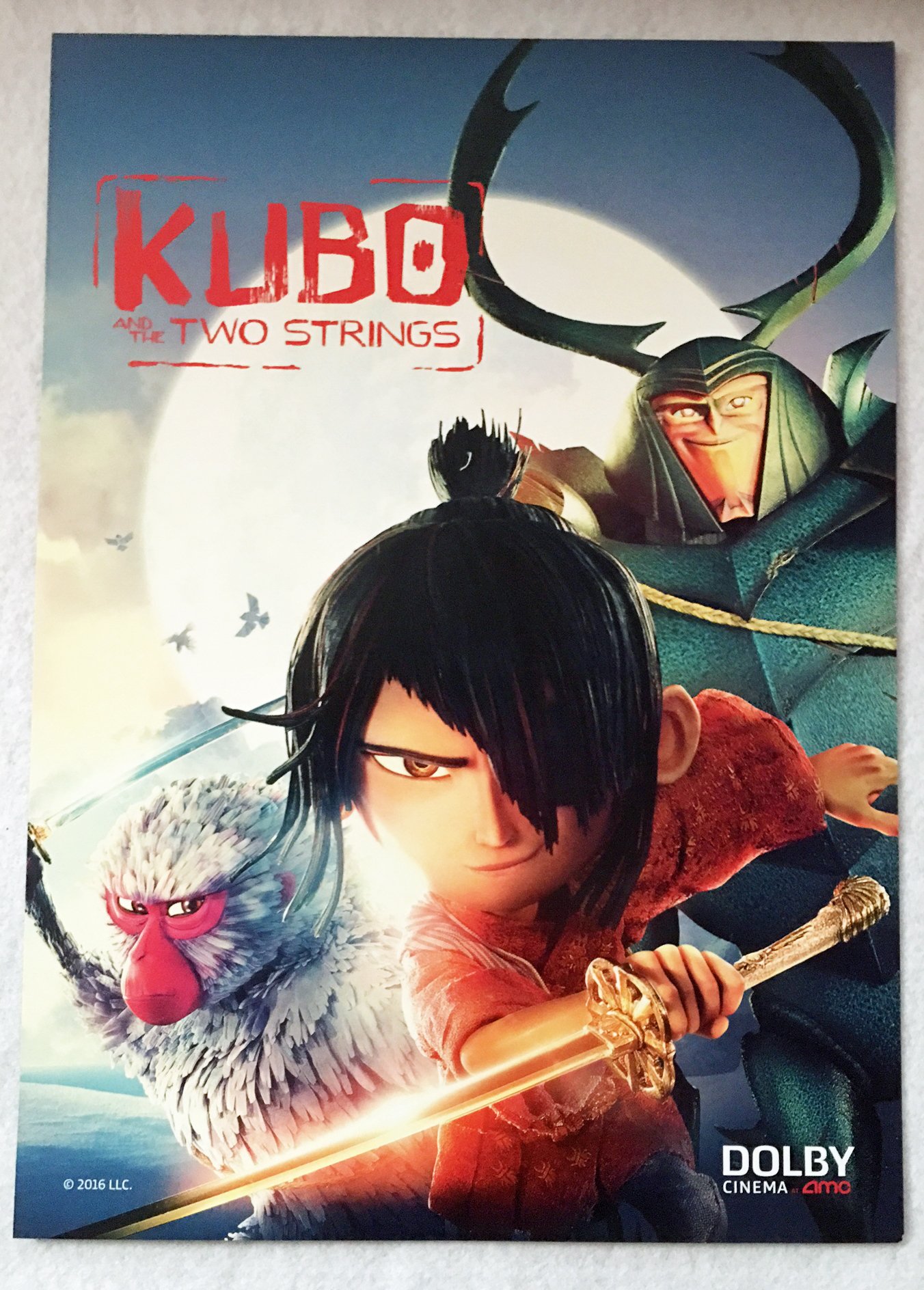 KUBO AND THE TWO STRINGS Original Promo Movie Poster D/S 11.5"x16" AMC Dolby